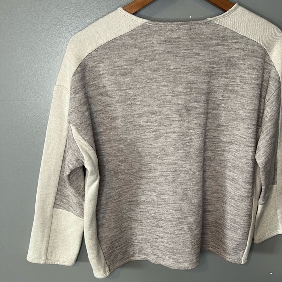 J. Crew Jaspe Colorblock Wool Blend Boxy Sweater Neutral - Picture 7 of 11